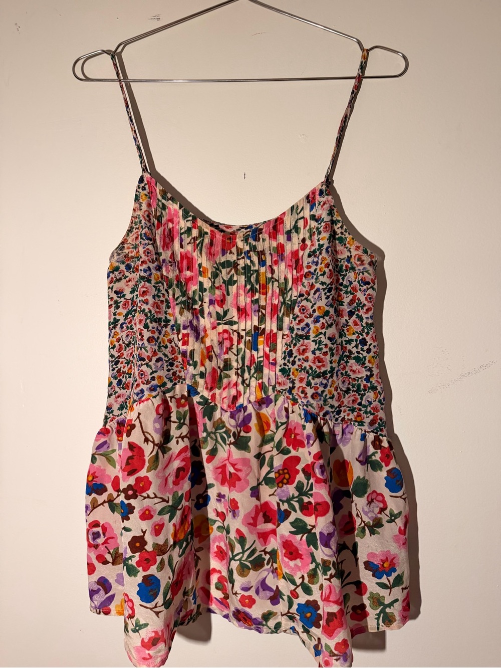 Madewell Floral Spaghetti-Strap Tank Top - Pink Multicolor